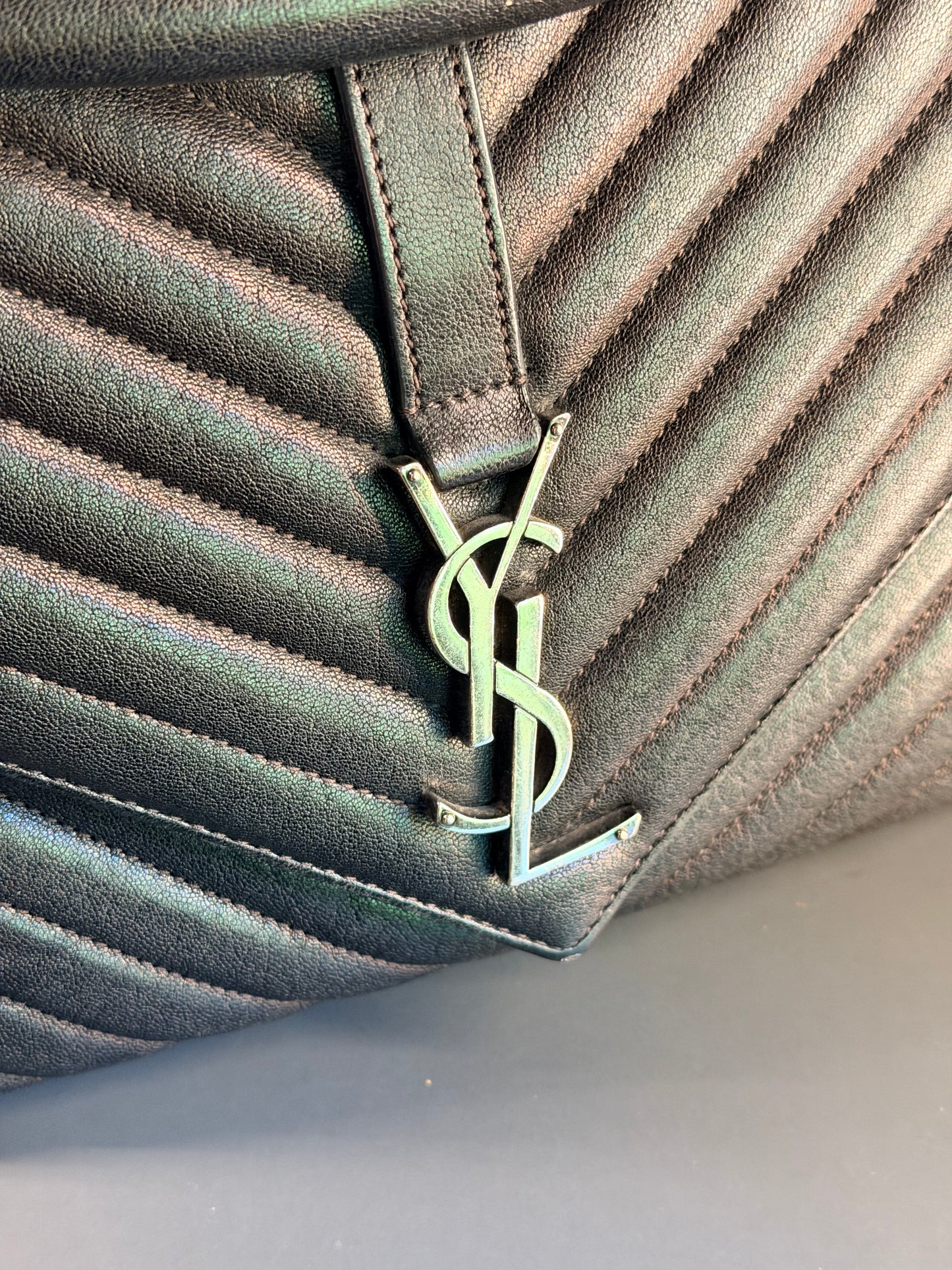 SAINT LAURENT BLACK LARGE COLLEGE SHOULDER BAG