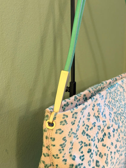 BOTTEGA VENETA GREEN PONYHAIR SHOULDER BAG