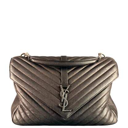 SAINT LAURENT BLACK LARGE COLLEGE SHOULDER BAG