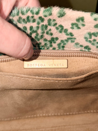 BOTTEGA VENETA GREEN PONYHAIR SHOULDER BAG