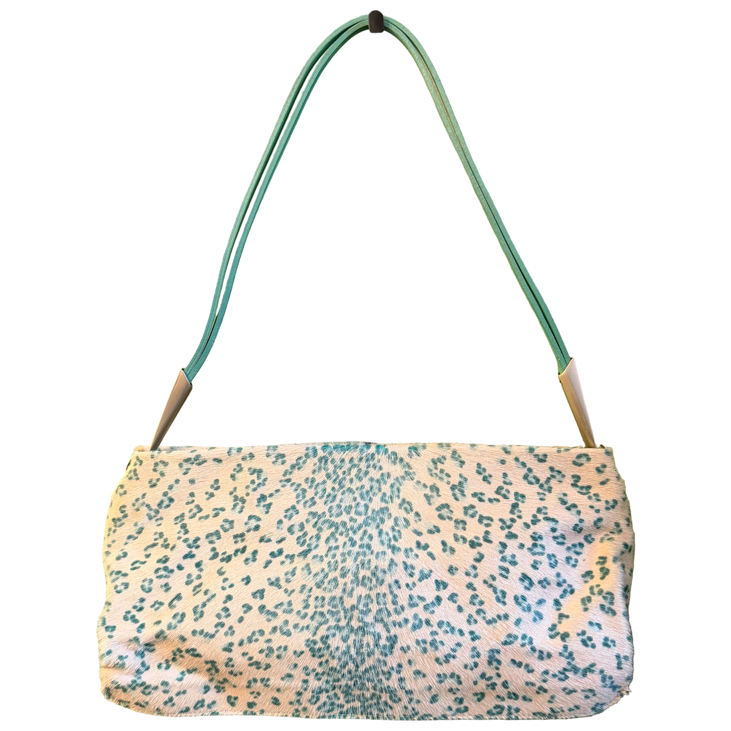 BOTTEGA VENETA GREEN PONYHAIR SHOULDER BAG