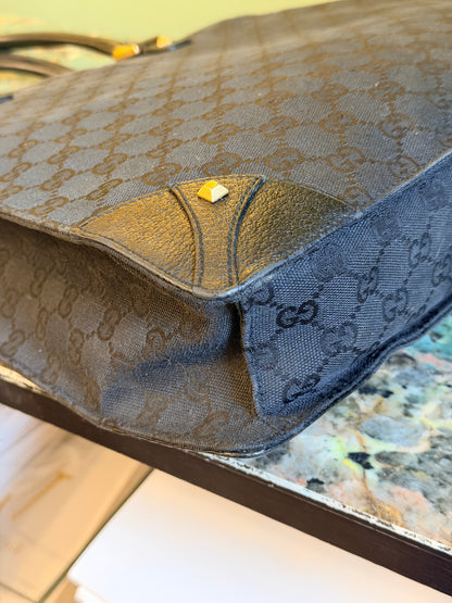 GUCCI BLACK MONOGRAM VERTICAL HANDBAG