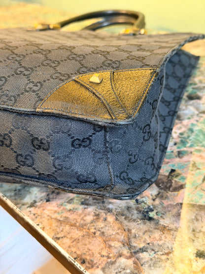 GUCCI BLACK MONOGRAM VERTICAL HANDBAG