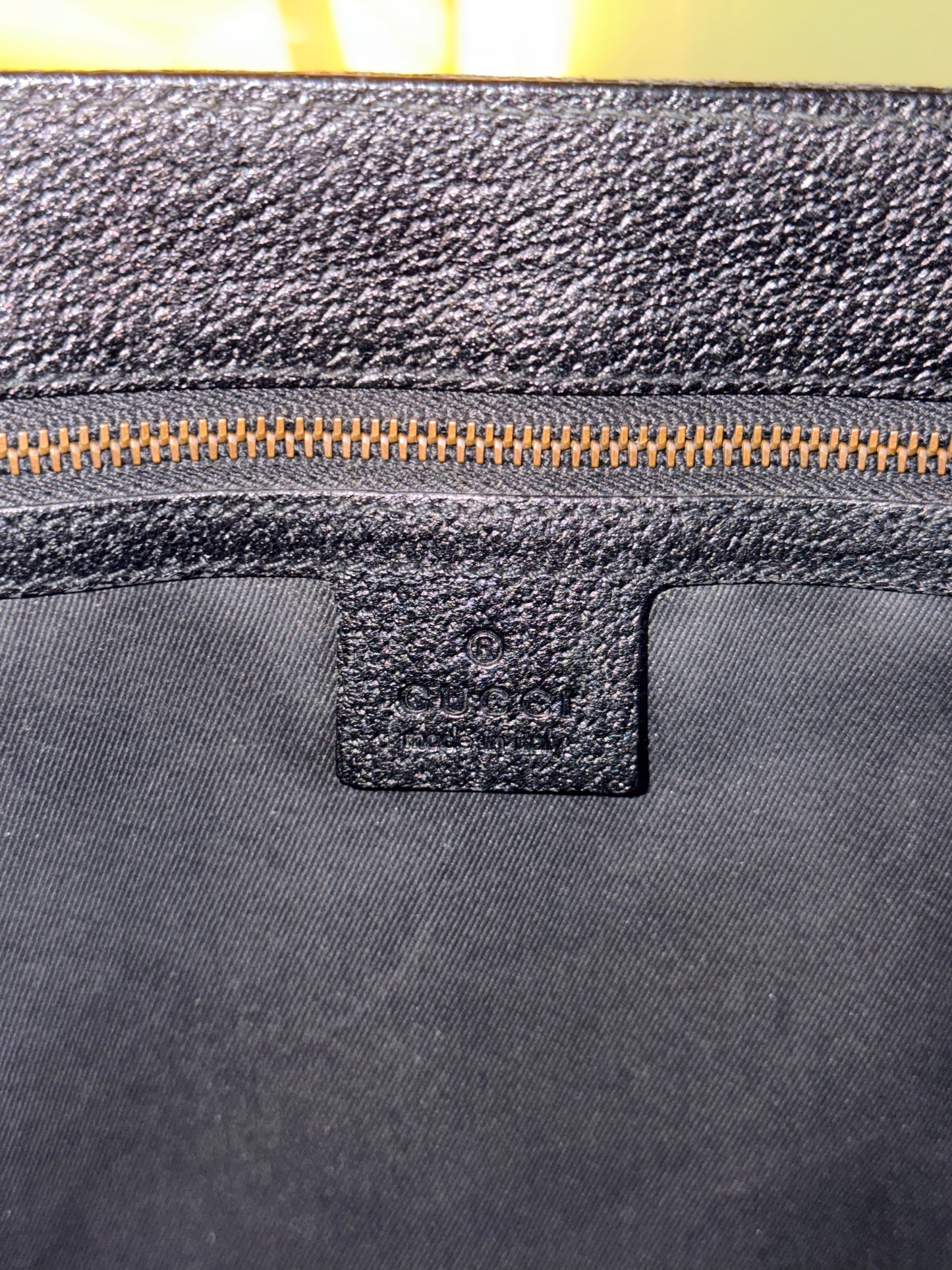 GUCCI BLACK MONOGRAM VERTICAL HANDBAG