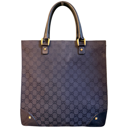 GUCCI BLACK MONOGRAM VERTICAL HANDBAG