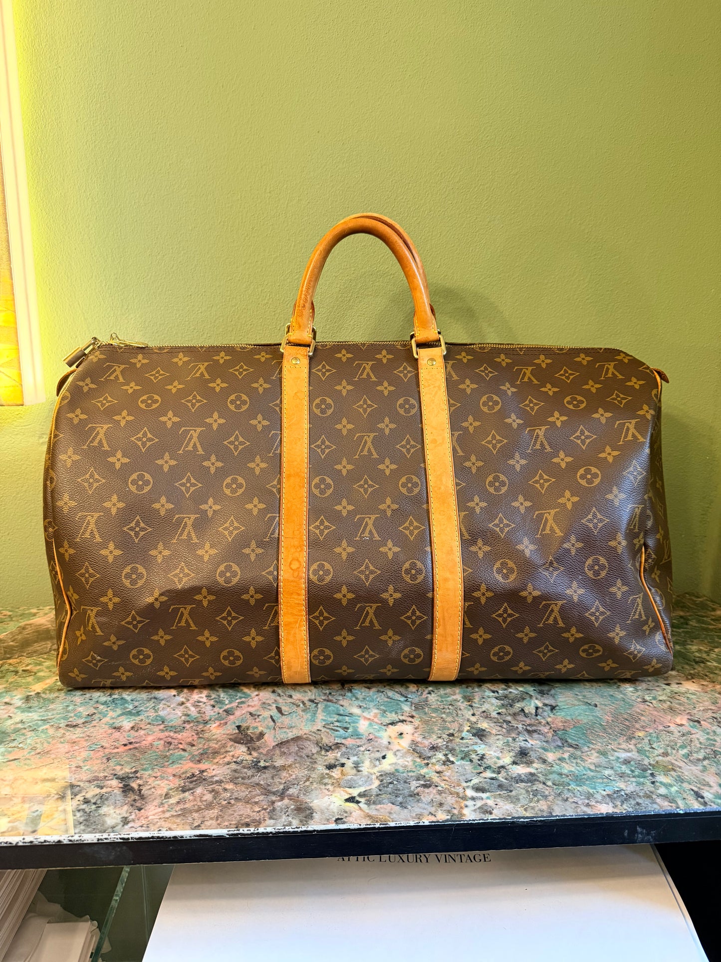 LOUIS VUITTON MONOGRAM KEEPALL 55 TRAVEL BAG