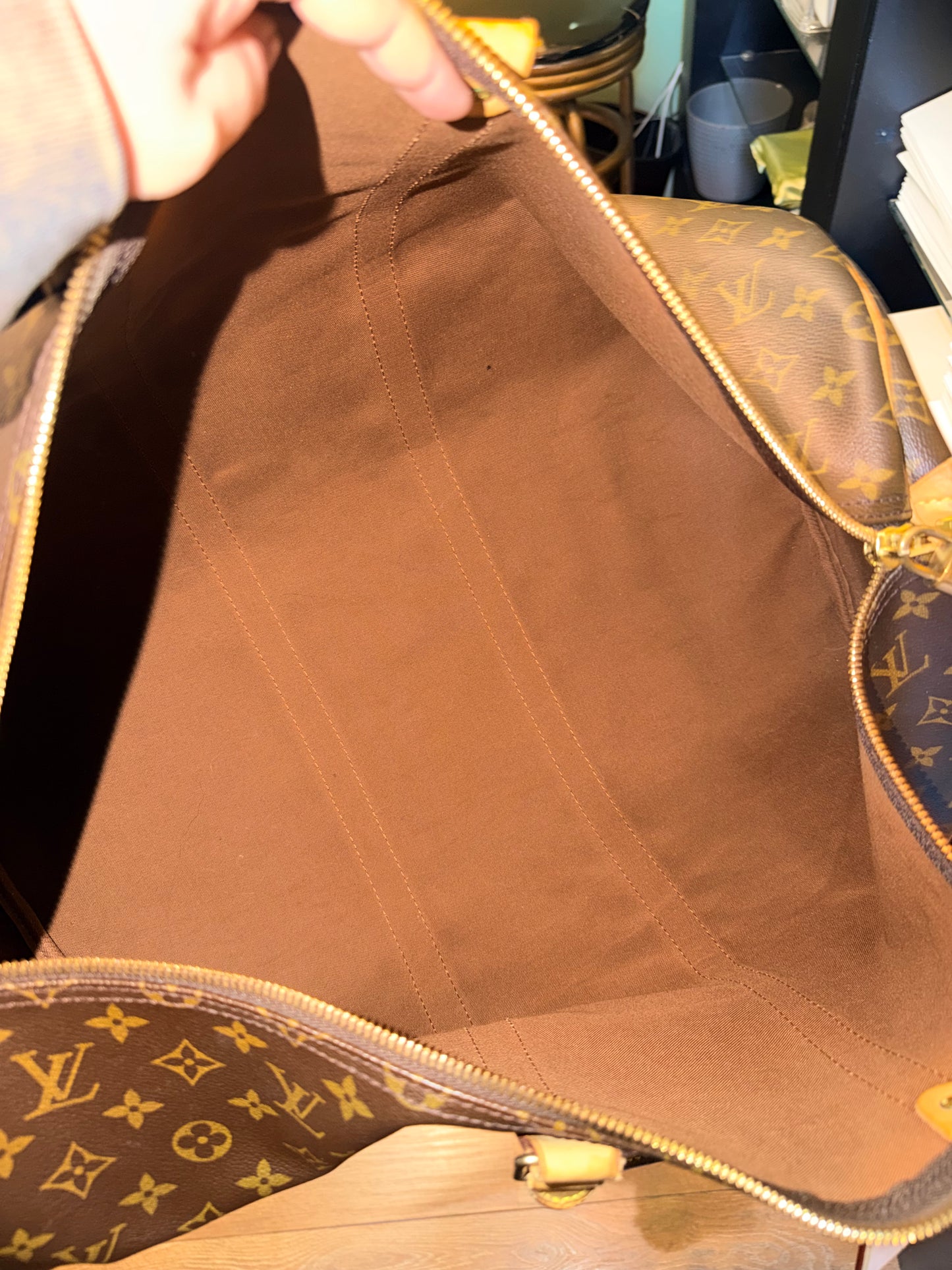 LOUIS VUITTON MONOGRAM KEEPALL 55 TRAVEL BAG