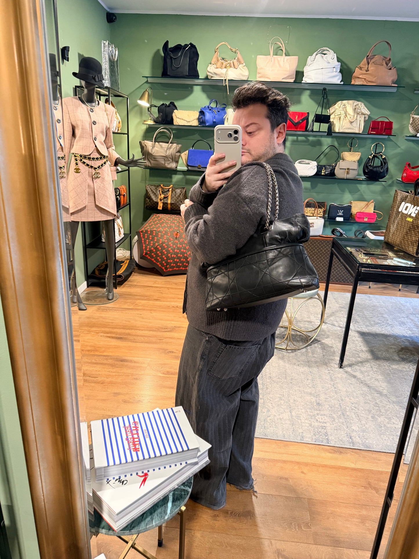 DIOR BLACK MEDIUM GRANVILLE SHOPPING TOTE