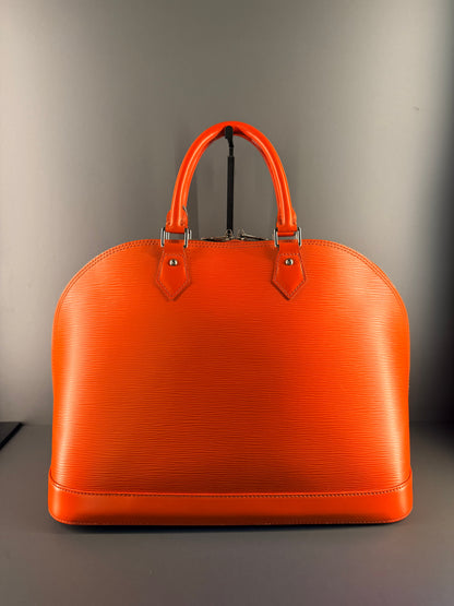 LOUIS VUITTON ORANGE EPI ALMA GM HANDBAG