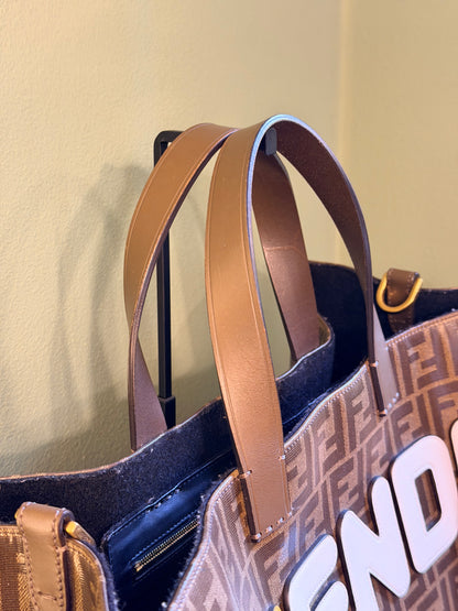 FENDI ZUCCA FILA TOTE XL HANDBAG