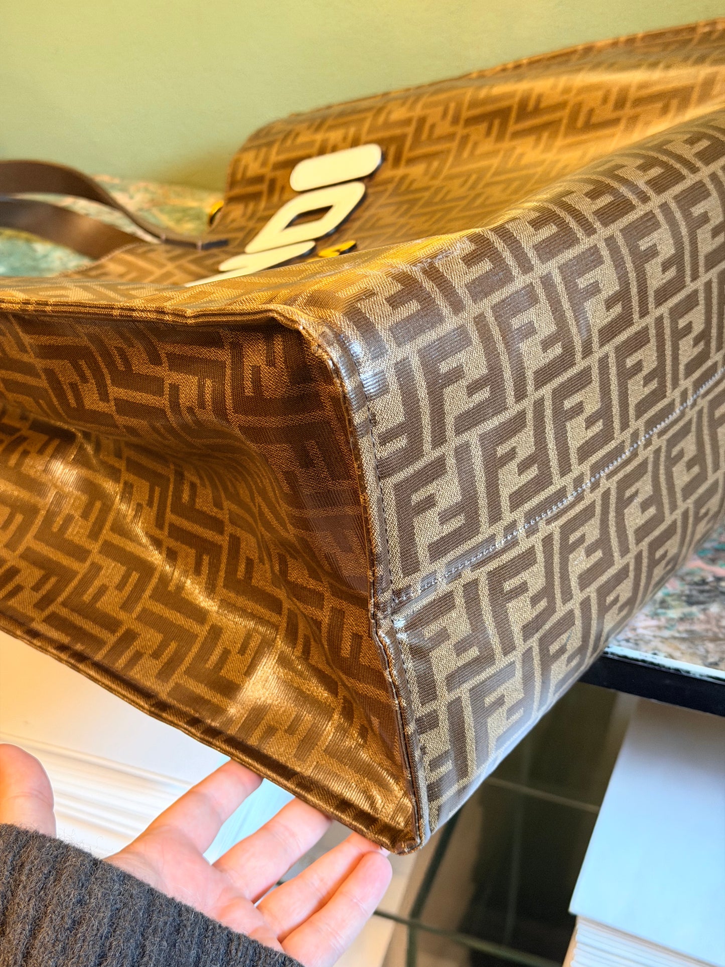 FENDI ZUCCA FILA TOTE XL HANDBAG