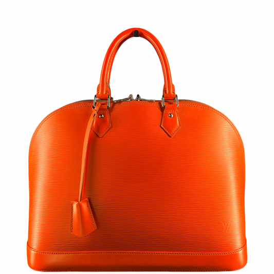 LOUIS VUITTON ORANGE EPI ALMA GM HANDBAG