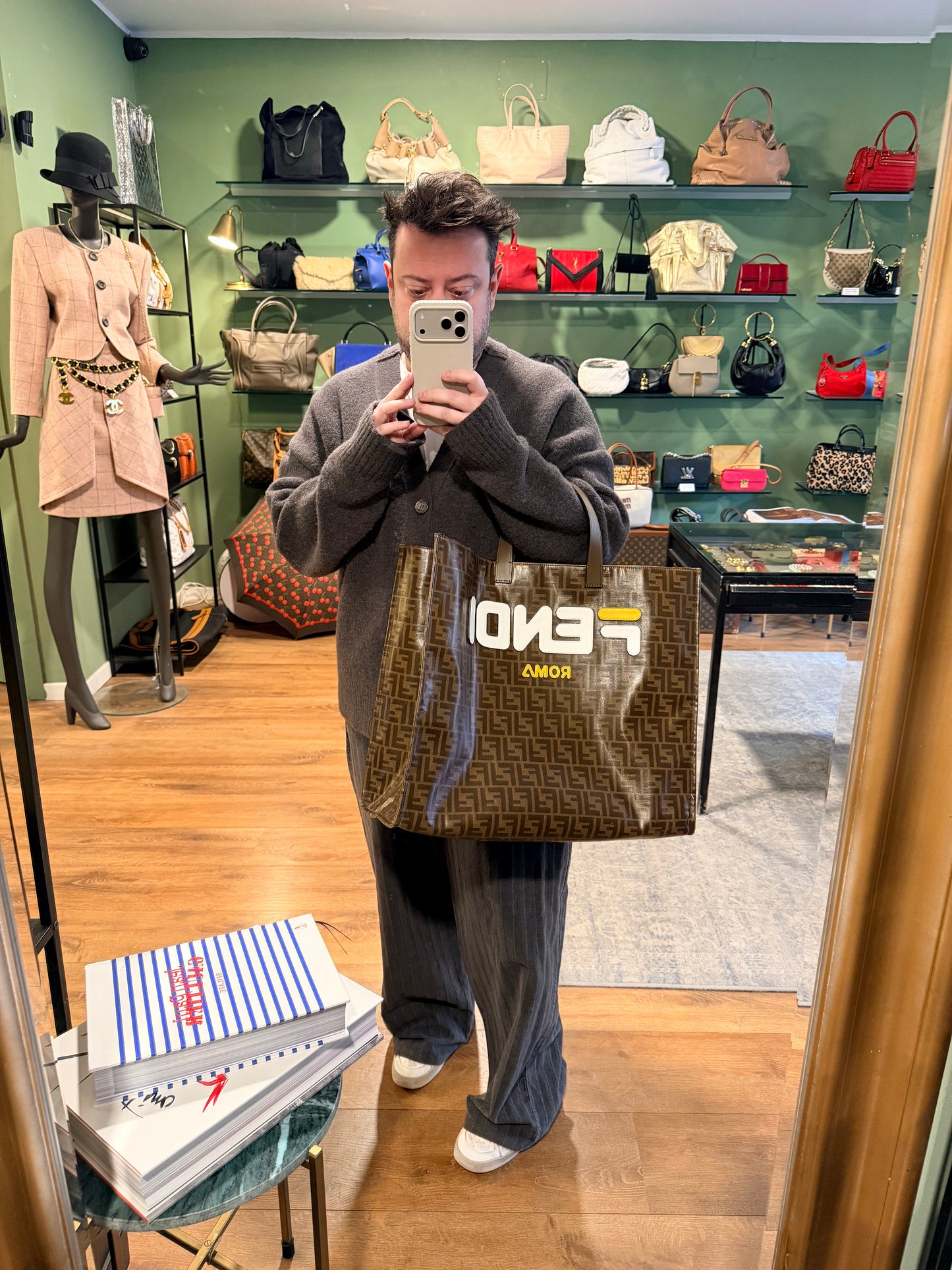 FENDI ZUCCA FILA TOTE XL HANDBAG