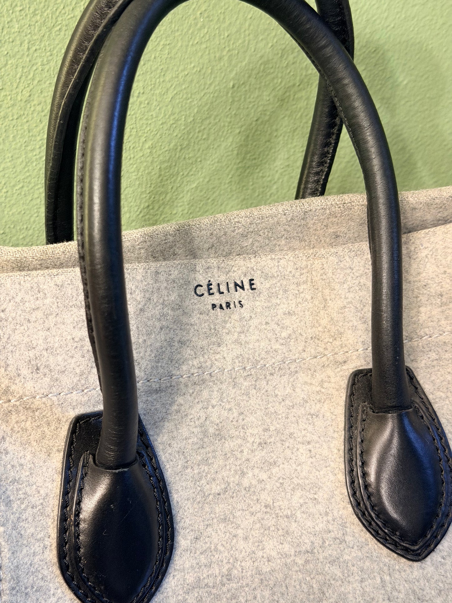 CÈLINE GREY FELT PHANTOM TOTE HANDBAG