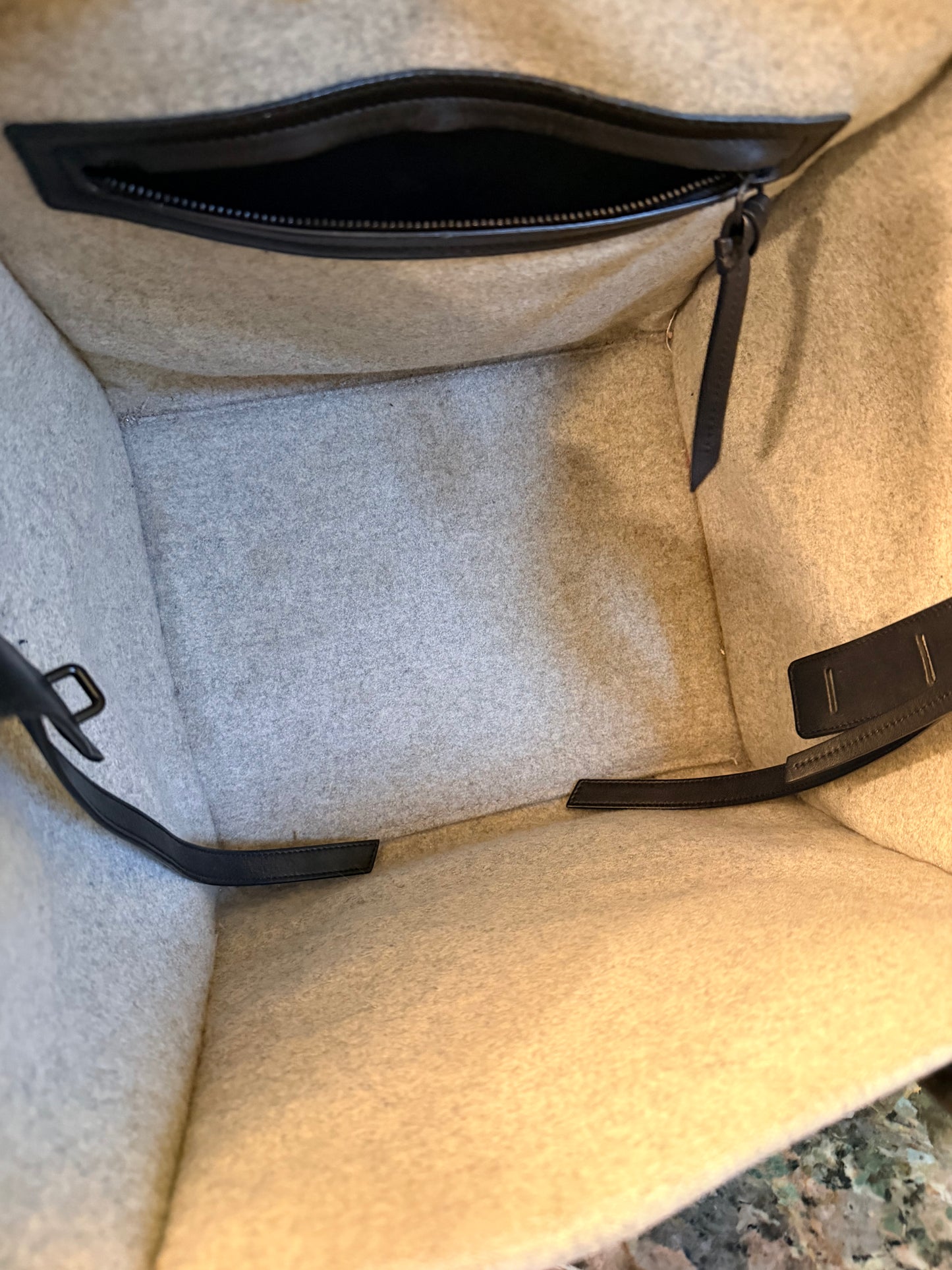 CÈLINE GREY FELT PHANTOM TOTE HANDBAG