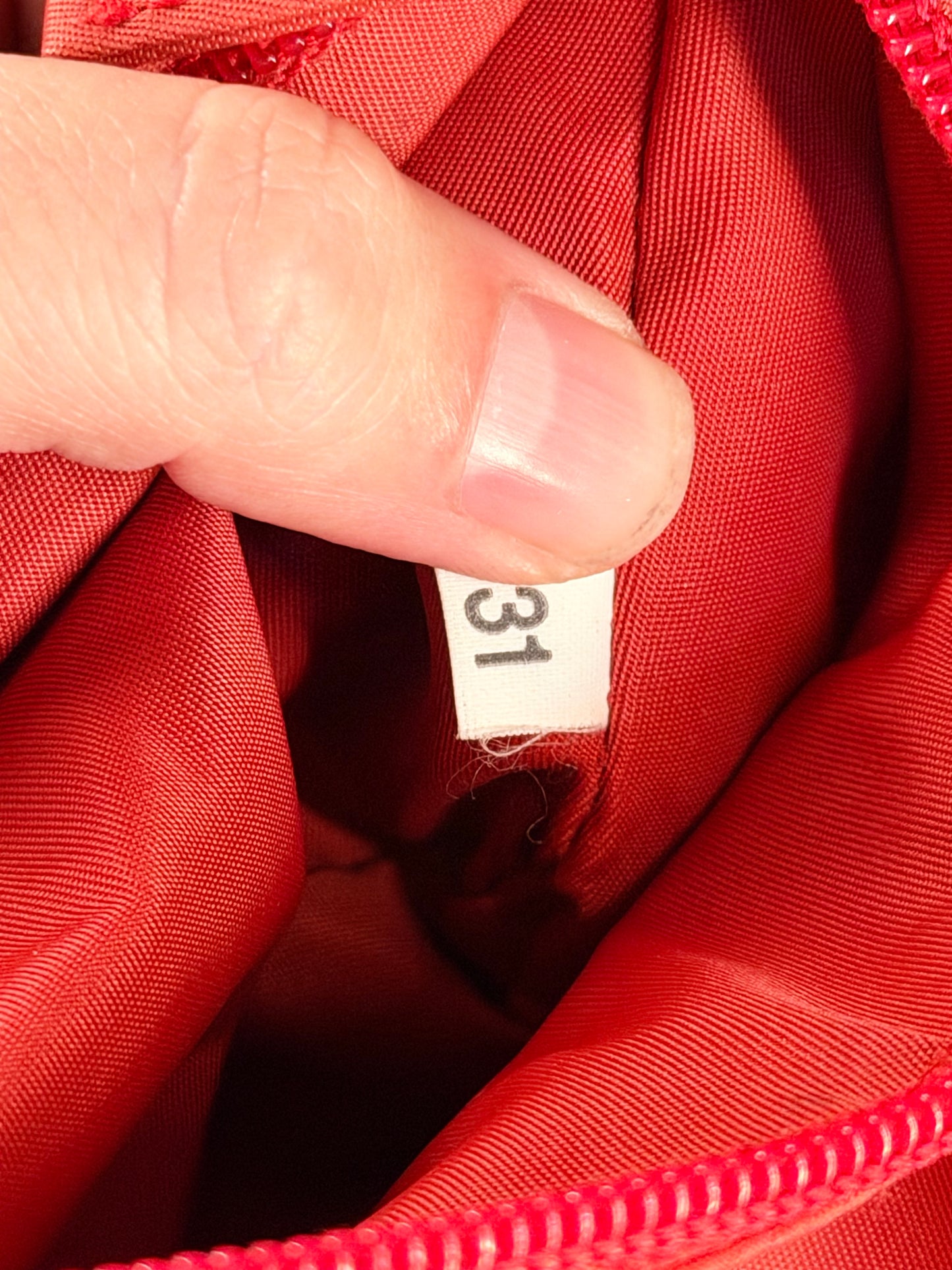 PRADA RED NYLON SHOULDER BAG