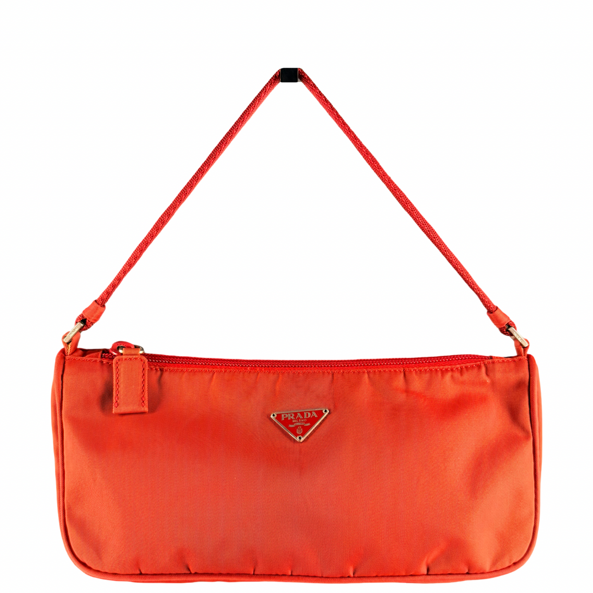 PRADA RED NYLON SHOULDER BAG