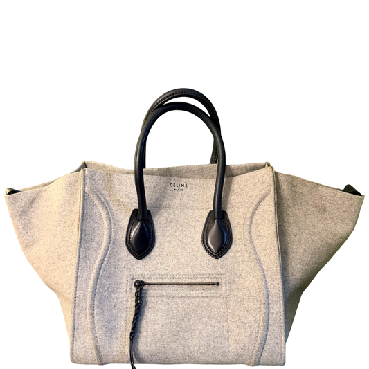 CÈLINE GREY FELT PHANTOM TOTE HANDBAG