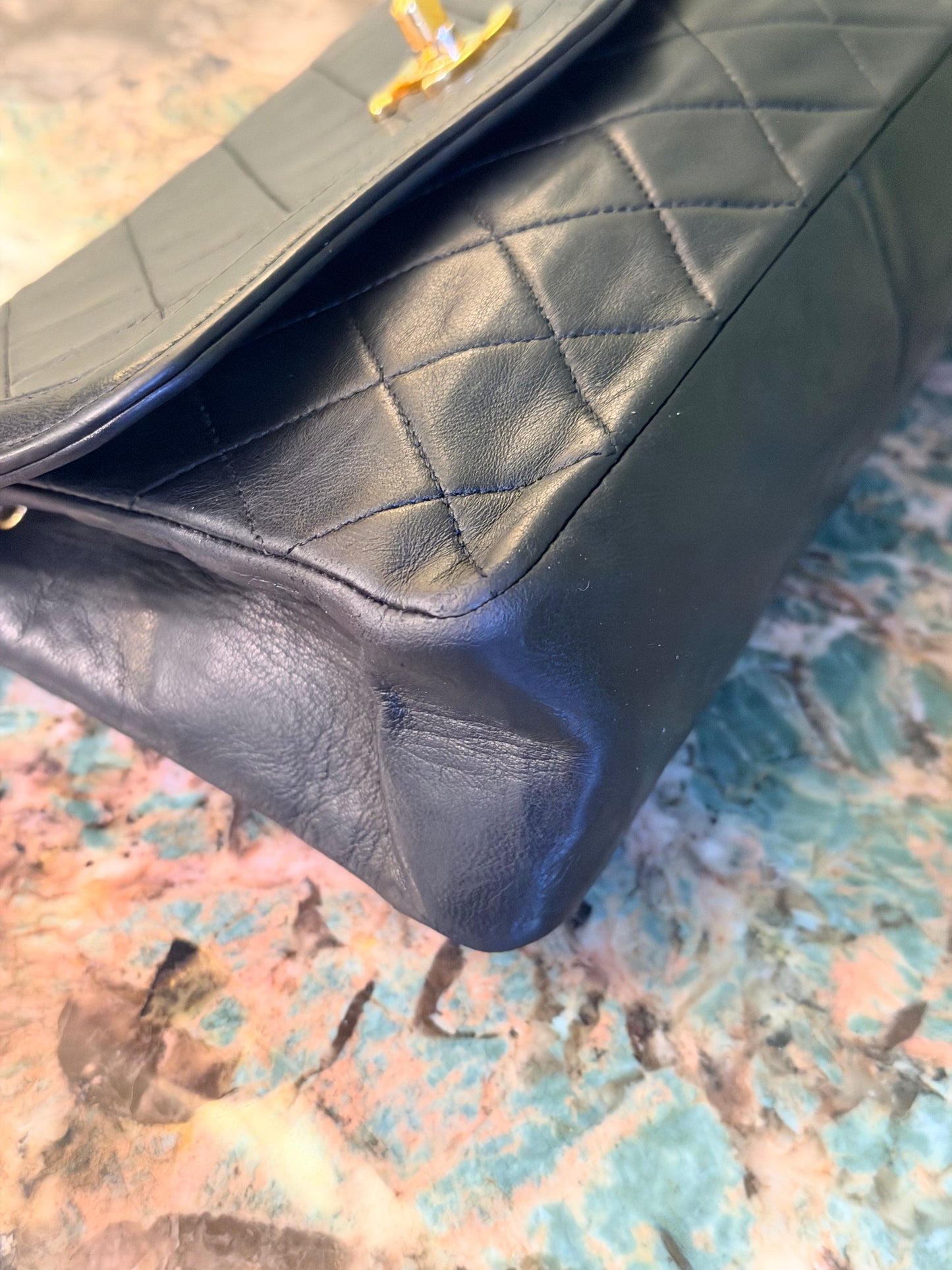 CHANEL BLACK LAMBSKIN SINGLE FLAP CROSSBODY BAG