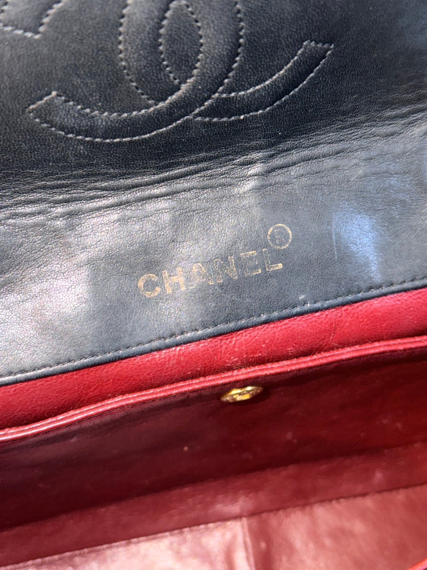 CHANEL BLACK LAMBSKIN SINGLE FLAP CROSSBODY BAG