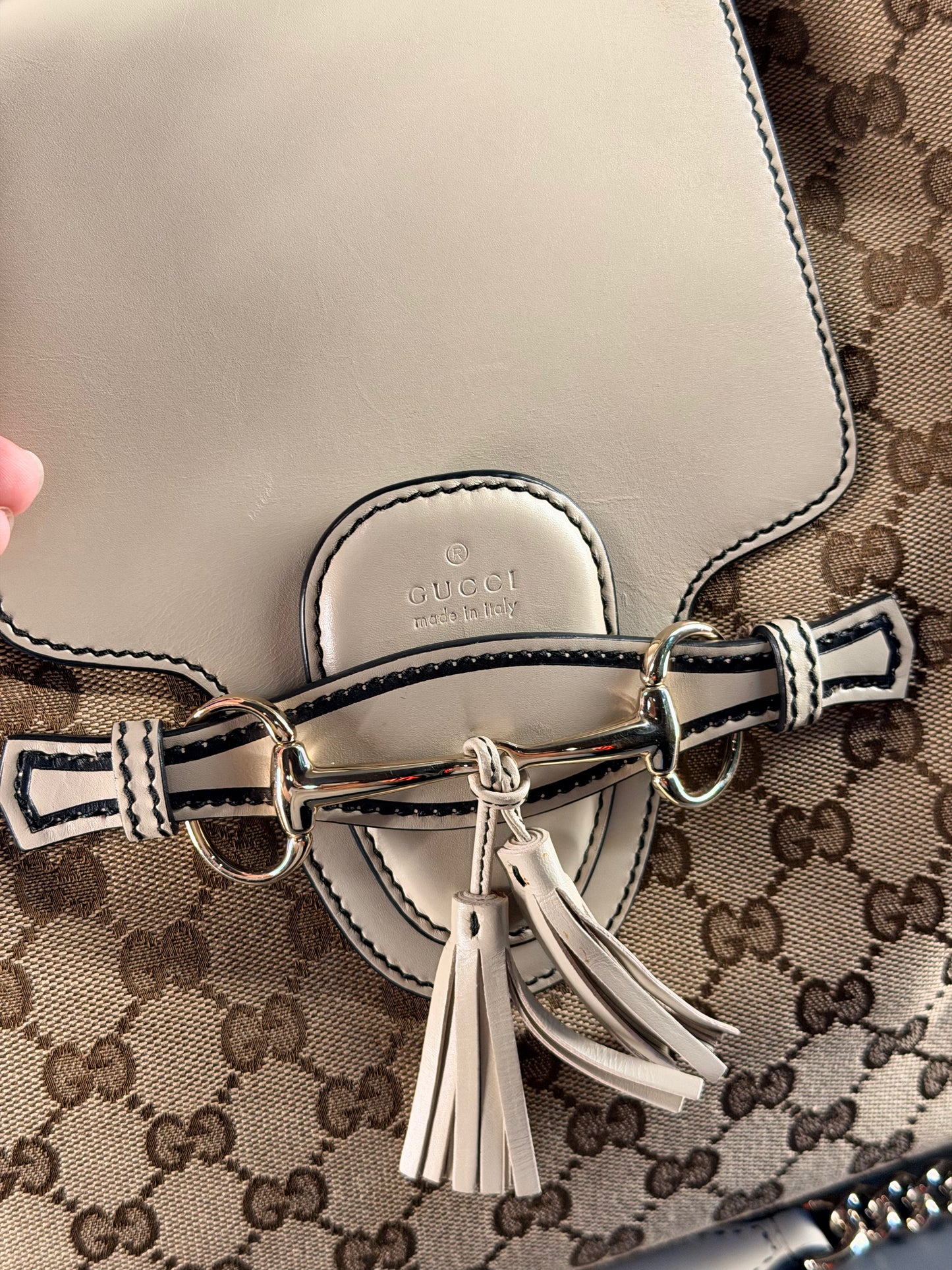 GUCCI GG CANVAS EMILY FLAP HOBO BAG
