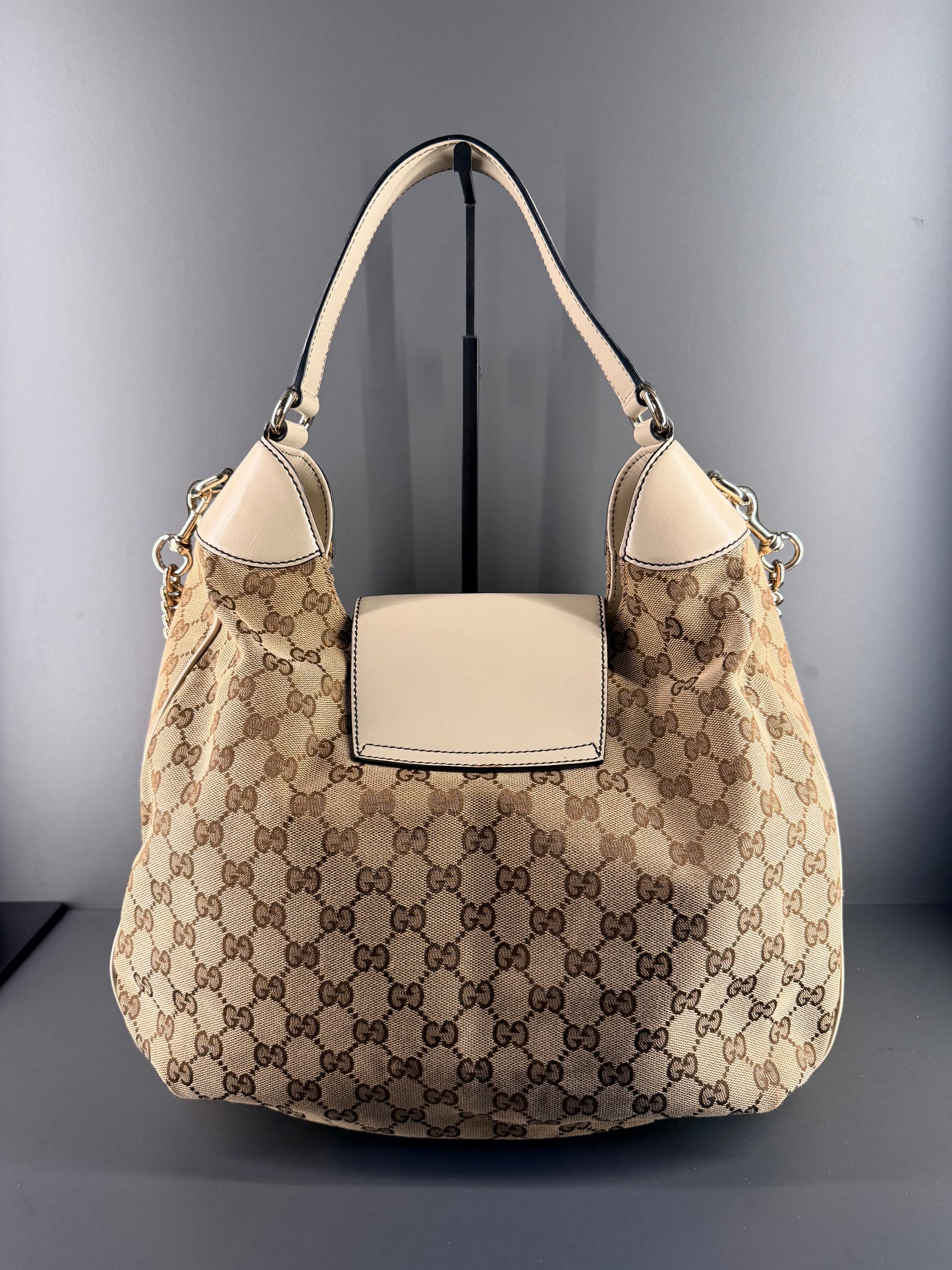 GUCCI GG CANVAS EMILY FLAP HOBO BAG