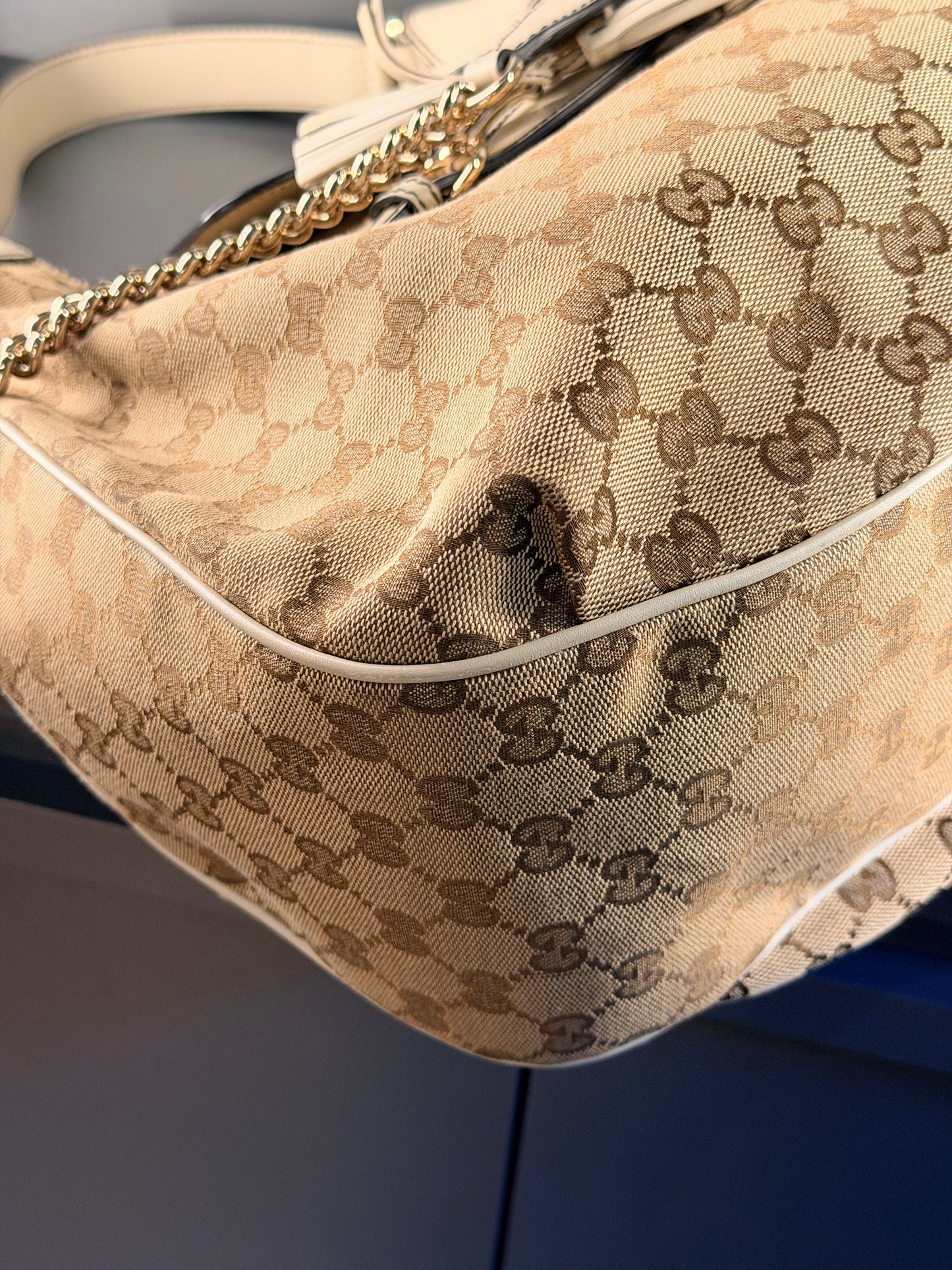 GUCCI GG CANVAS EMILY FLAP HOBO BAG