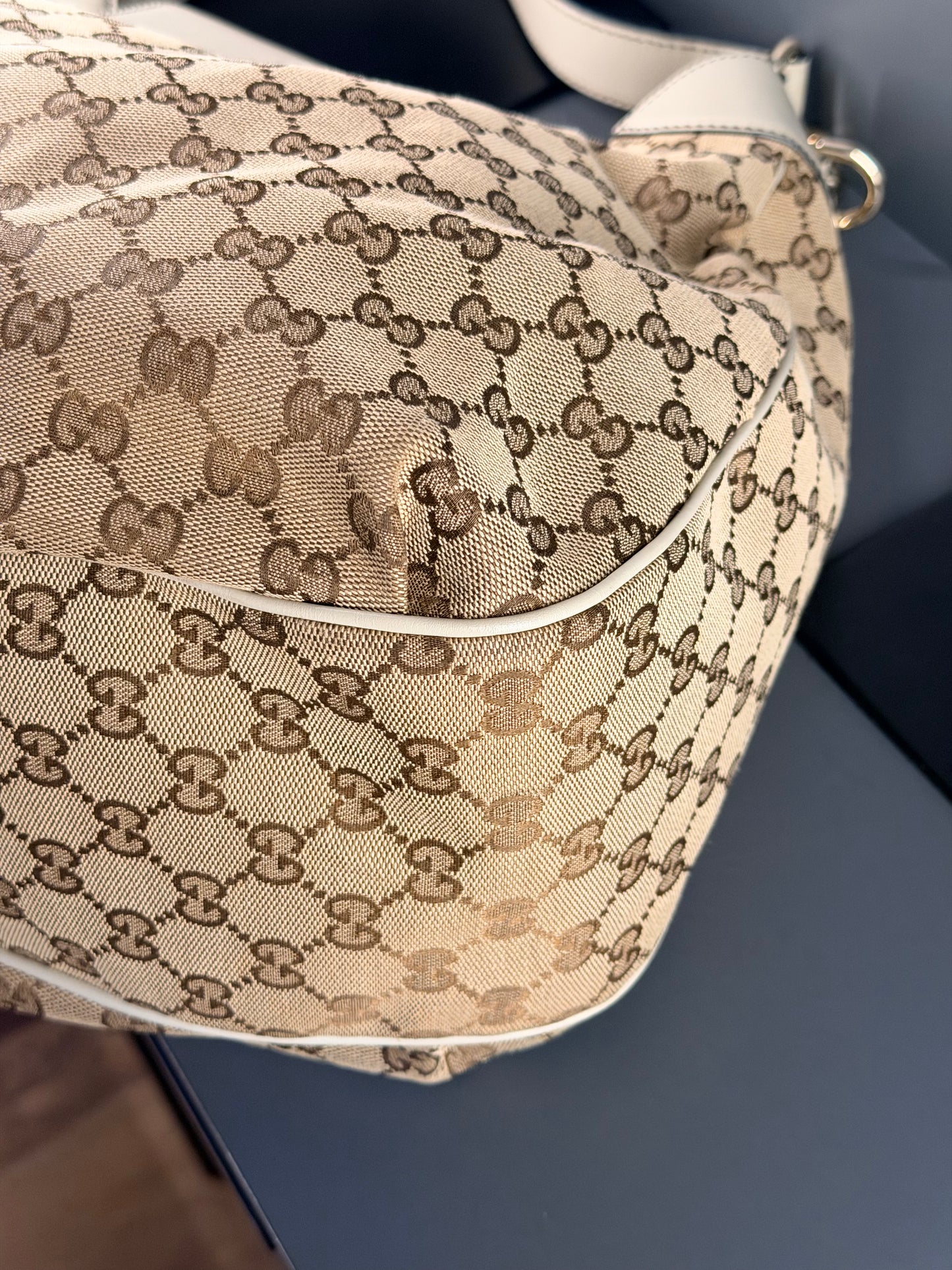 GUCCI GG CANVAS EMILY FLAP HOBO BAG
