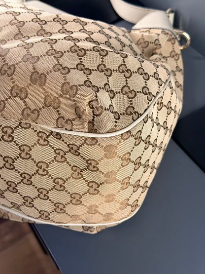 GUCCI GG CANVAS EMILY FLAP HOBO BAG