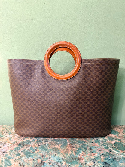 CÈLINE MACADAM CANVAS TOTE HANDBAG
