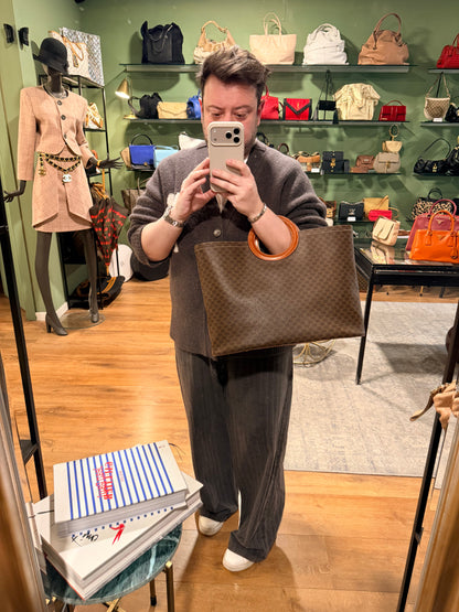 CÈLINE MACADAM CANVAS TOTE HANDBAG