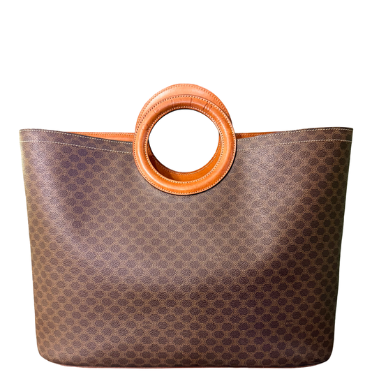CÈLINE MACADAM CANVAS TOTE HANDBAG