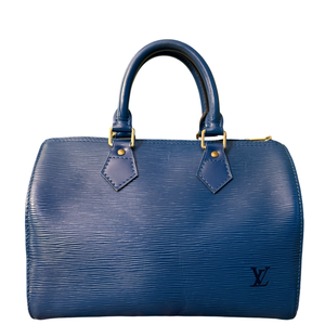 LOUIS VUITTON BLUE EPI SPEEDY 25 HANDBAG