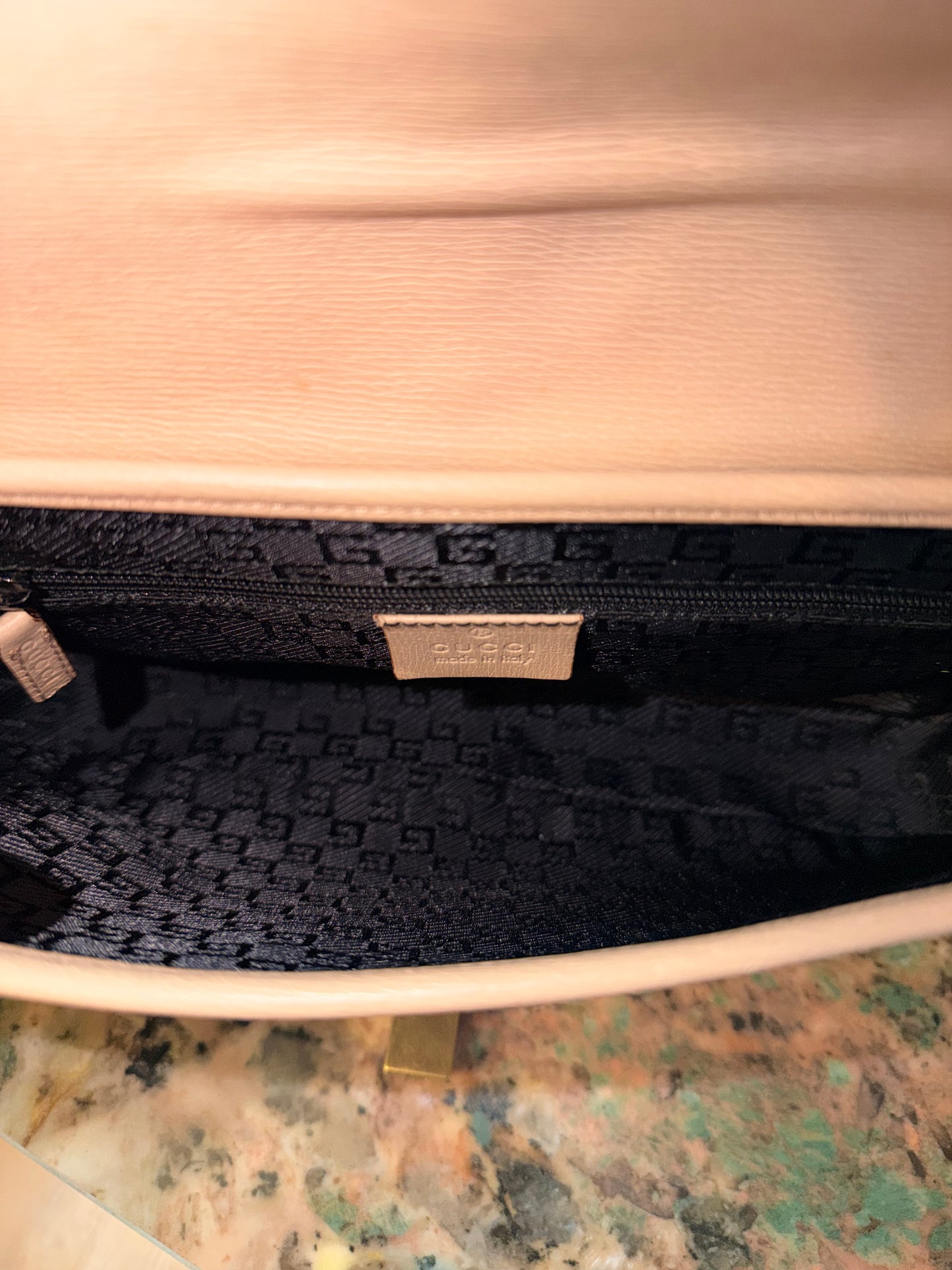 GUCCI POWDER PINK FLAP JACKIE SHOULDER BAG