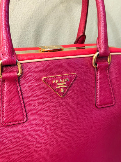 PRADA TRI COLOR SAFFIANO LUX PYRAMID HANDBAG