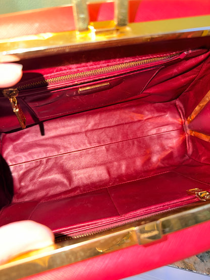 PRADA TRI COLOR SAFFIANO LUX PYRAMID HANDBAG