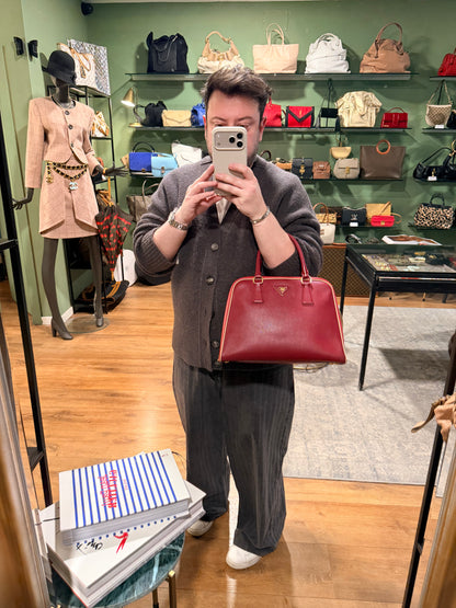 PRADA TRI COLOR SAFFIANO LUX PYRAMID HANDBAG