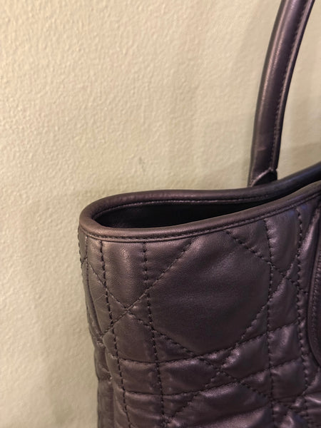 DIOR BLACK MAXI CANNAGE SHOPPER TOTE