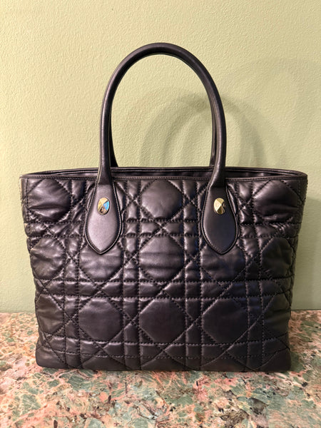 DIOR BLACK MAXI CANNAGE SHOPPER TOTE