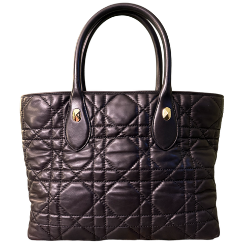 DIOR BLACK MAXI CANNAGE SHOPPER TOTE