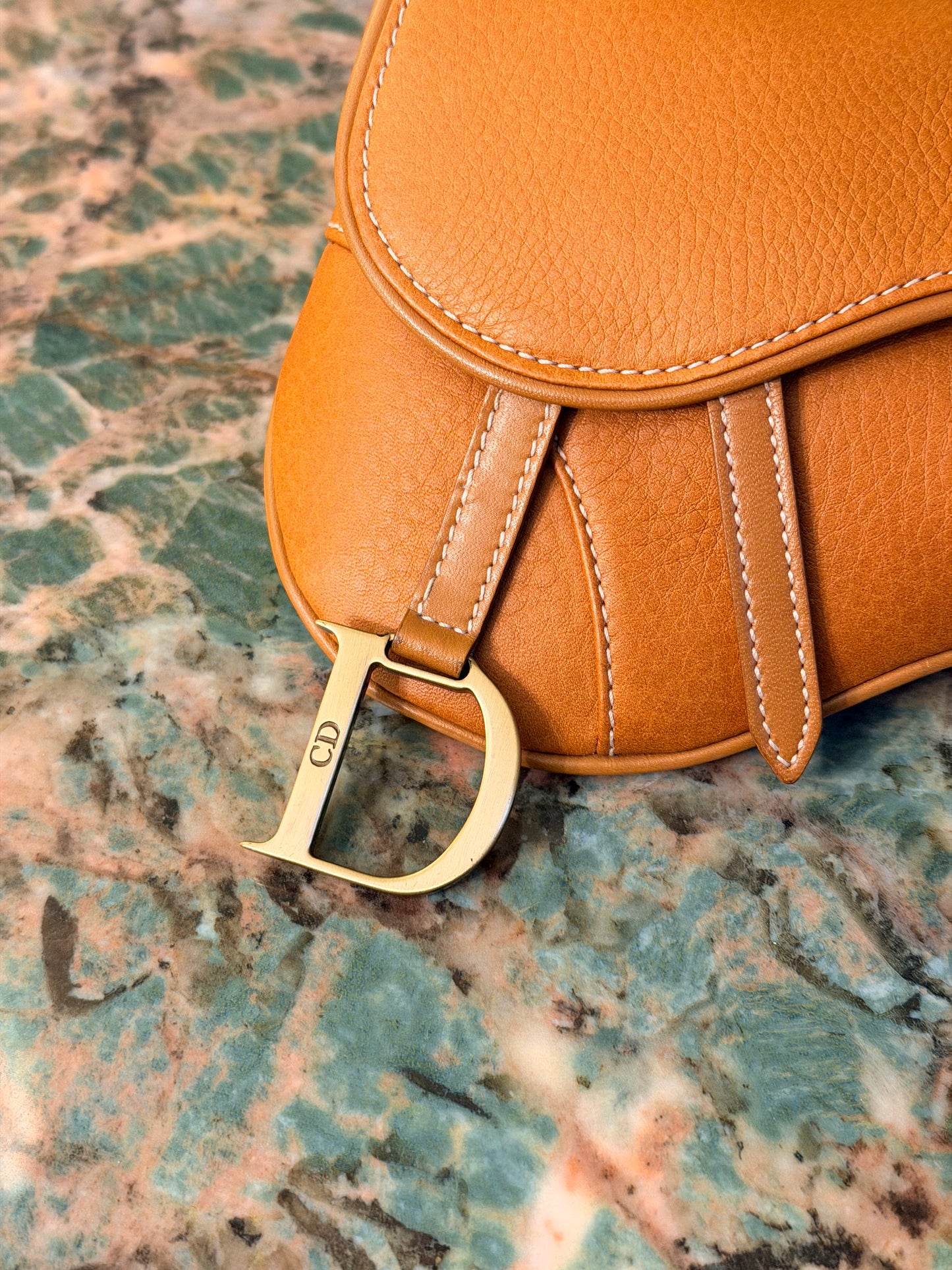 DIOR BY JOHN GALLIANO TAN SADDLE BELT BAG