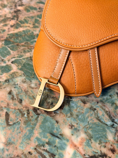 DIOR BY JOHN GALLIANO TAN SADDLE BELT BAG