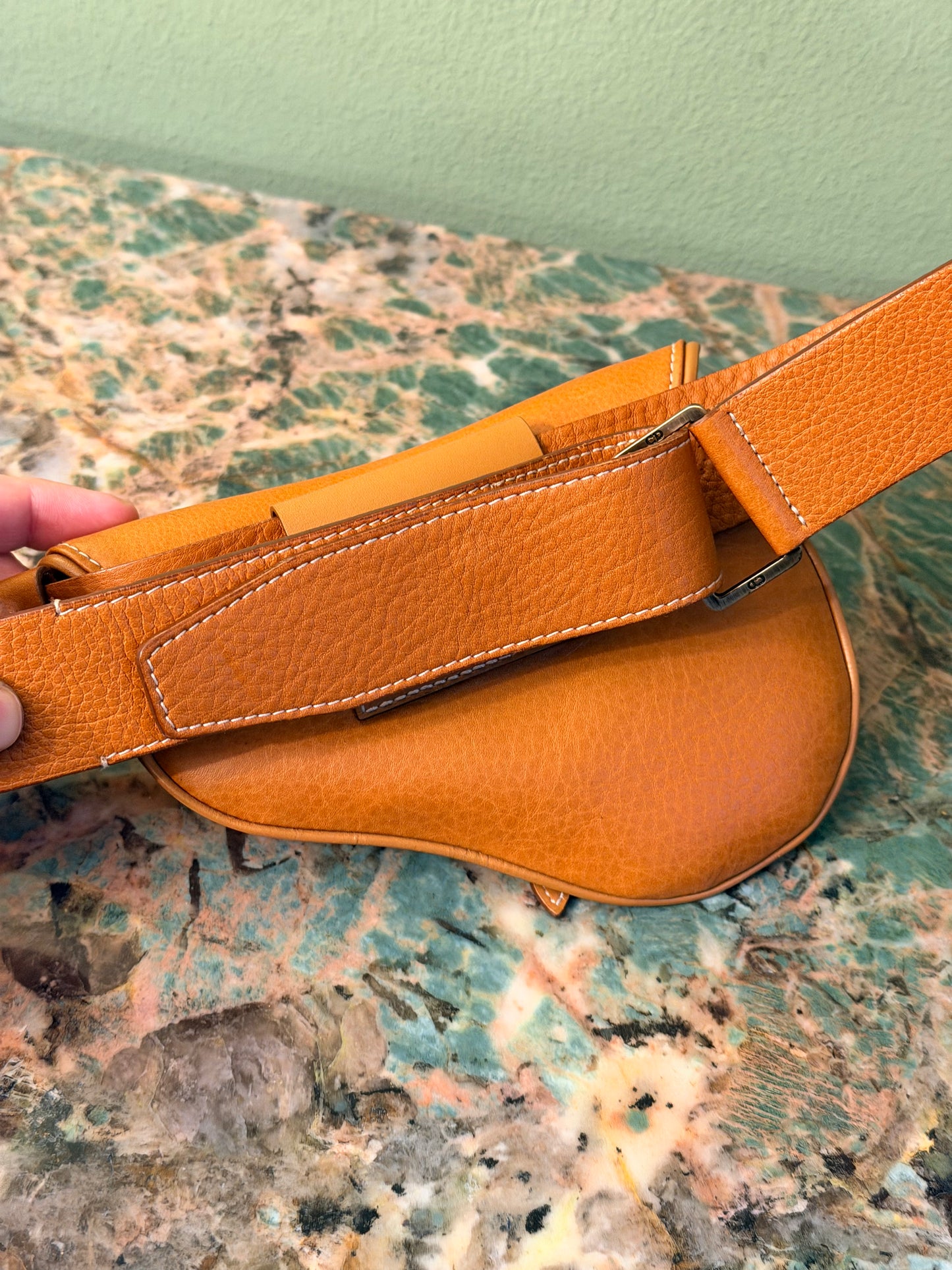 DIOR BY JOHN GALLIANO TAN SADDLE BELT BAG