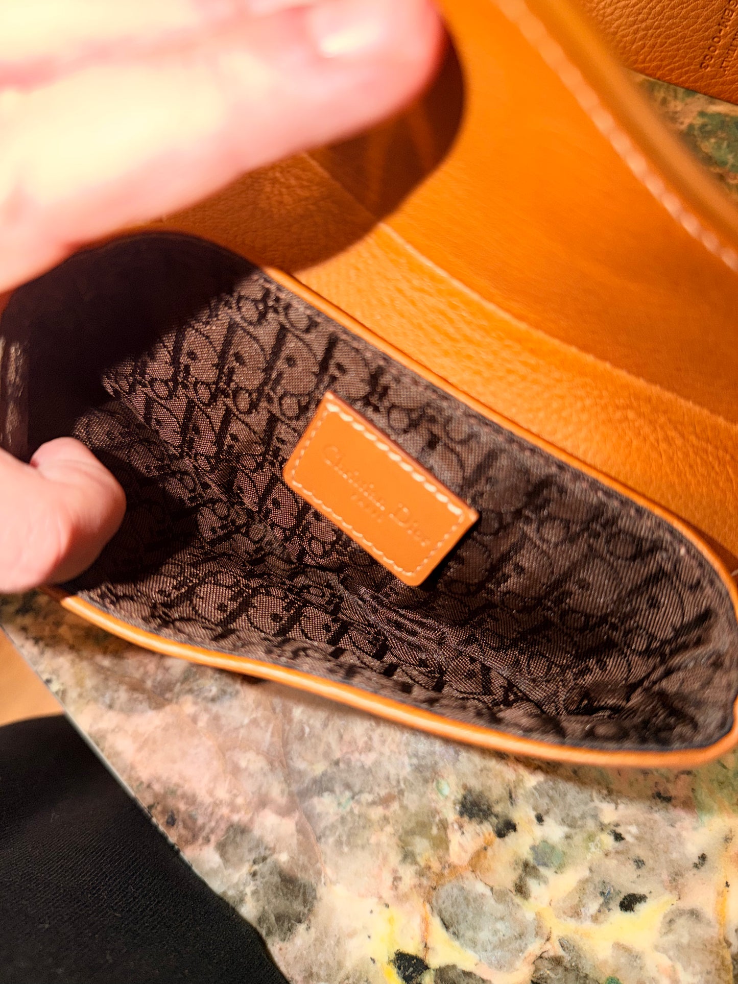 DIOR BY JOHN GALLIANO TAN SADDLE BELT BAG