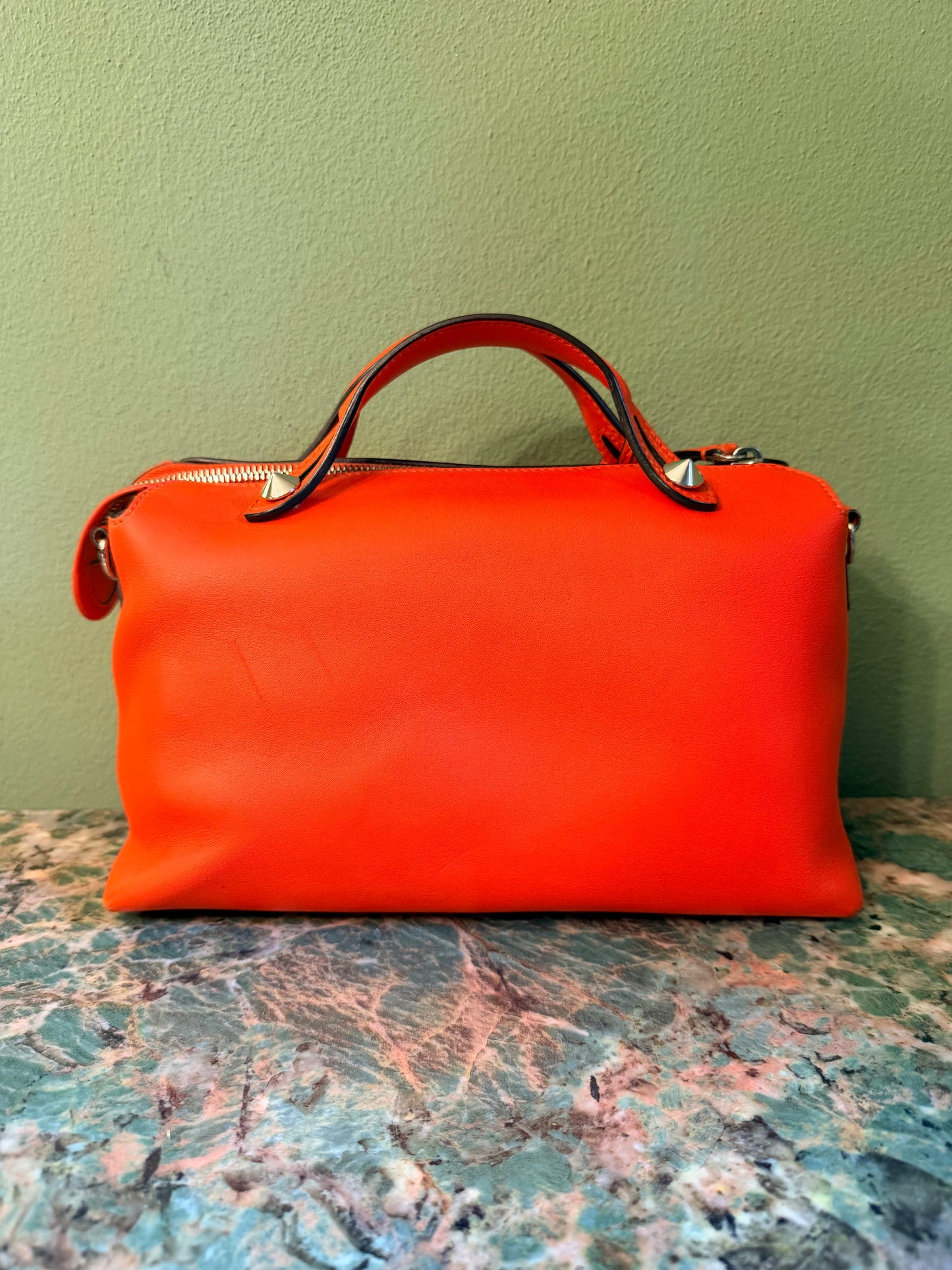 FENDI ORANGE MEDIUM BY THE WAY BOSTON BAG