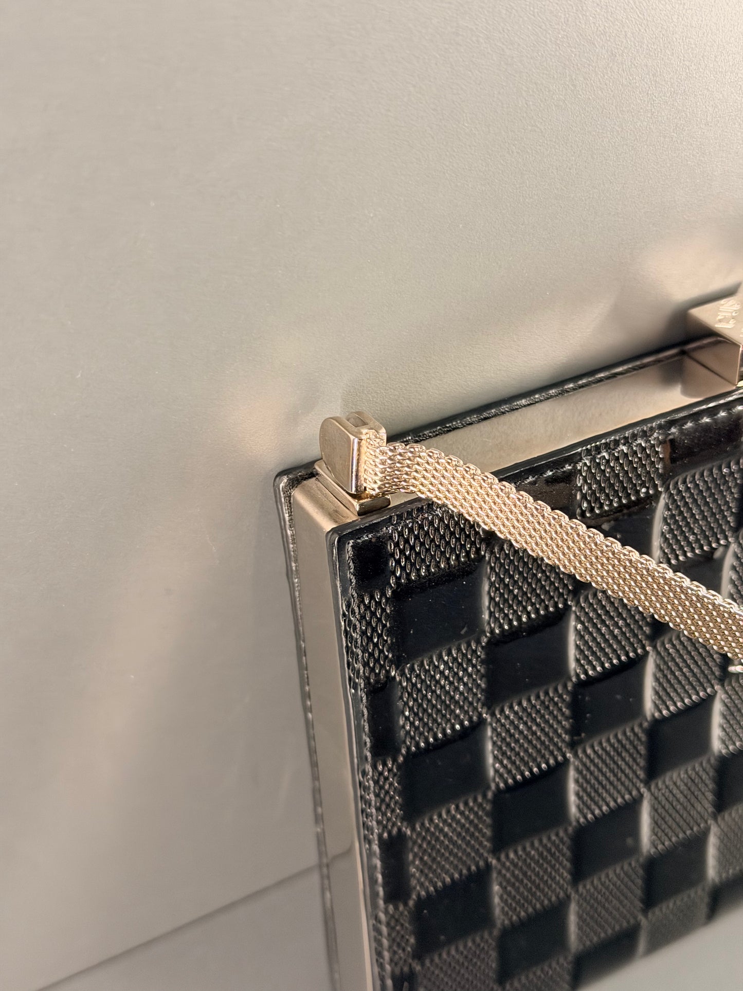 LOUIS VUITTON BLACK DAMIER VERNIS CLUTCH ANGE