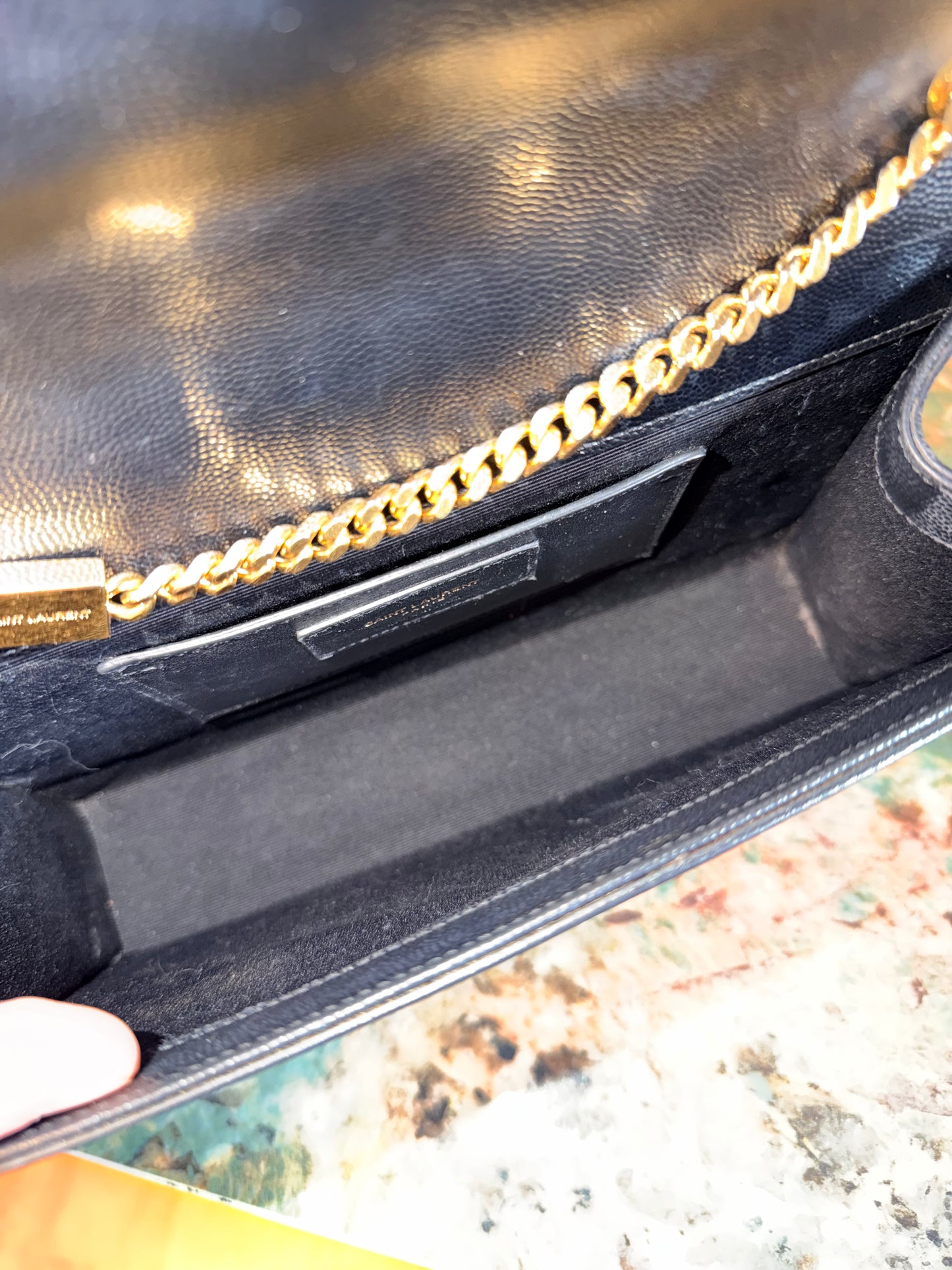 SAINT LAURENT BLACK MEDIUM KATE CROSSBODY BAG