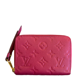 LOUIS VUITTON RED EMPREINTE MONOGRAM COMPACT ZIPPY WALLET