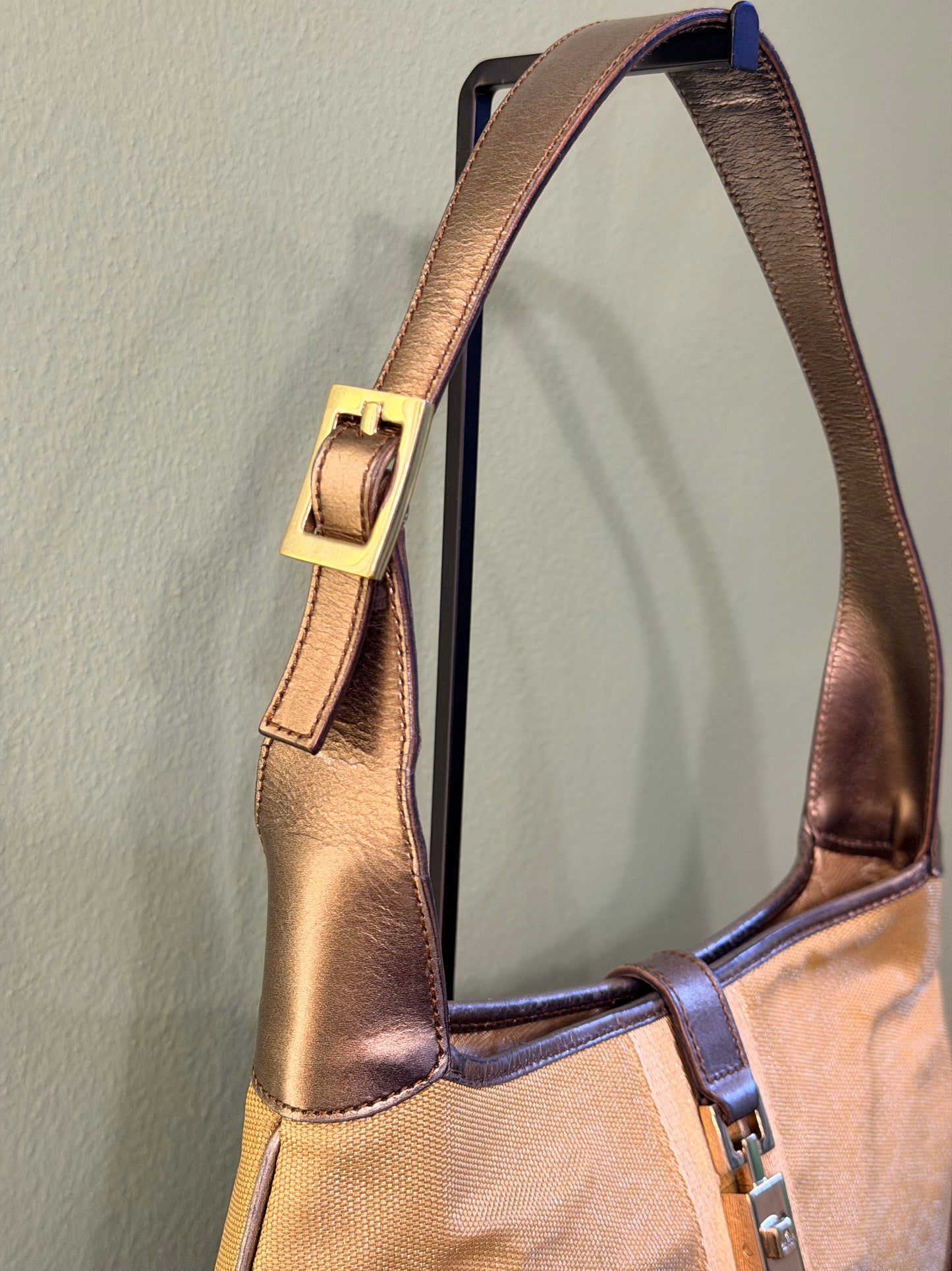 GUCCI BY TOM FORD SMALL GOLD JACKIE SHOULDER BAG