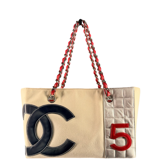 CHANEL N5 CHOCOLATE BAR MEDIUM SHOPPING TOTE